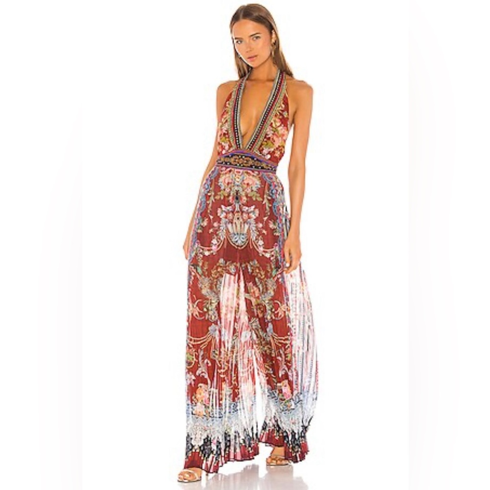 Camilla Tie Neck Halter Jumpsuit